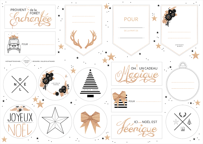 {Free Printable} Sélection d'étiquettes pour cadeaux de Noël !