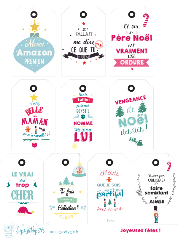 {Free Printable} Sélection d'étiquettes pour cadeaux de Noël !